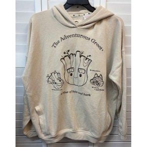 Marvel Hoodie Adult XXL 2XL Beige Groot Guardians Of The Galaxy Disney Parks